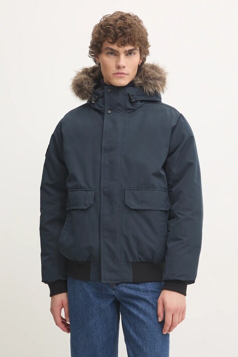 Superdry geaca barbati, culoarea albastru marin, de iarna, M5011930A-98T