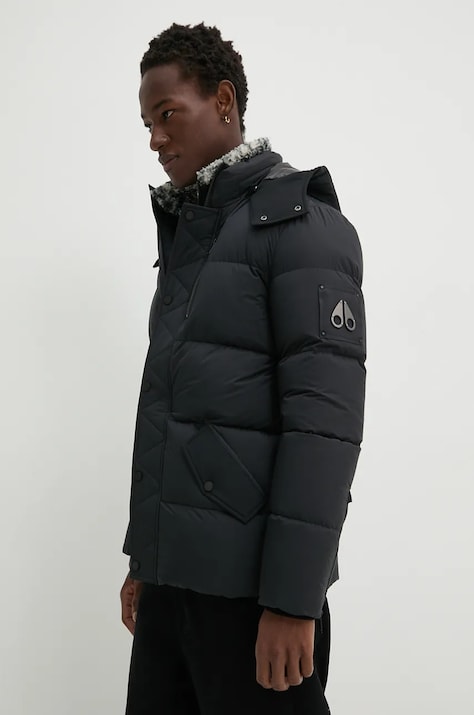 Μπουφάν με επένδυση από πούπουλα MOOSE KNUCKLES Everest 3Q ανδρικό, χρώμα: μαύρο, M34MJ196