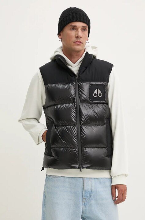 MOOSE KNUCKLES vestă de puf Victory Peak bărbați, culoarea negru, de iarnă, M34MV482
