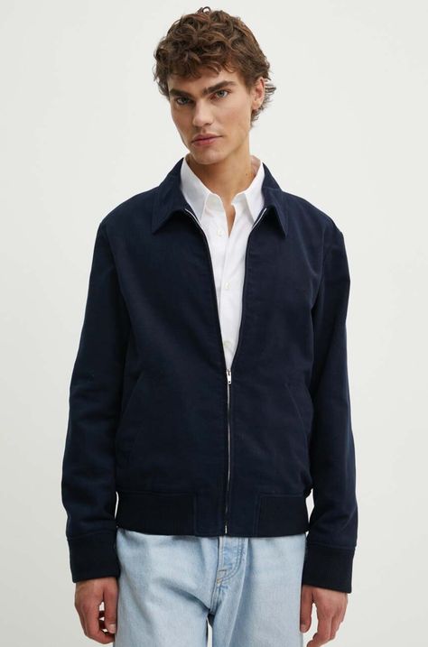 Бавовняна куртка A.P.C. blouson gilles колір синій перехідна COHAK.H02706