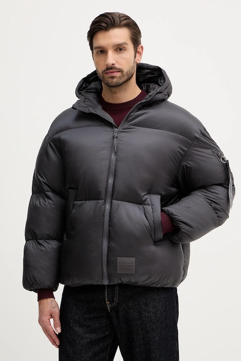 Bunda Alpha Industries Cloud Puffer Bomber pánska, šedá farba, zimná, oversize, 148130