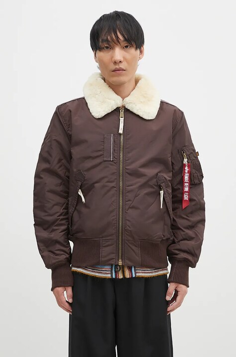 Alpha Industries geacă bomber Injector III barbati, culoarea maro, de tranzitie, 143104