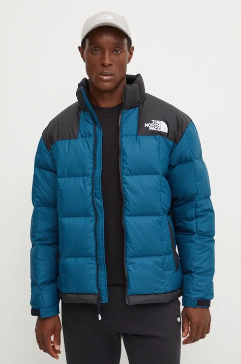 The North Face geacă de puf Lhotse Jacket barbati, culoarea turcoaz, de iarna, NF0A3Y231NO1