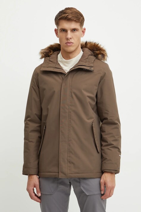The North Face geaca Zaneck barbati, culoarea maro, de iarna, NF0A4M8H1OI1