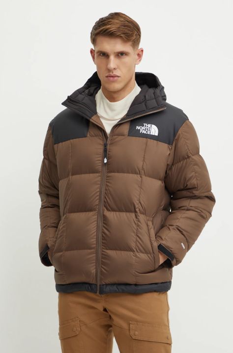 The North Face geaca de puf Lhotse barbati, culoarea maro, de iarna, NF0A853C1OI1