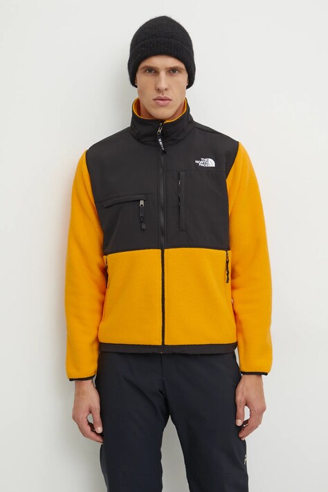 The North Face geaca Retro Denali barbati, culoarea galben, de tranzitie, NF0A88XHZU31