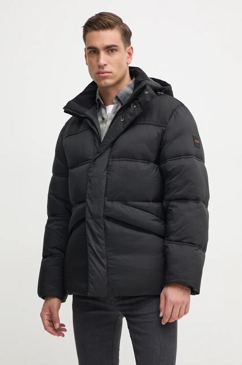 Boss Orange geaca barbati, culoarea negru, de iarna, 50523045