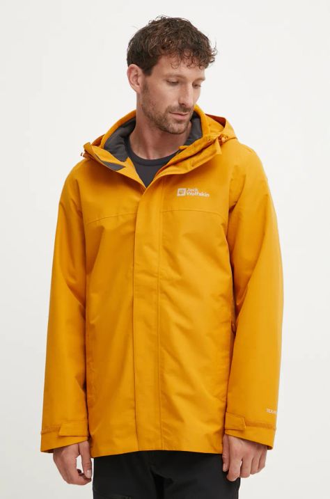 Μπουφάν Jack Wolfskin Altenberg 3IN1 χρώμα: πορτοκαλί, A61864