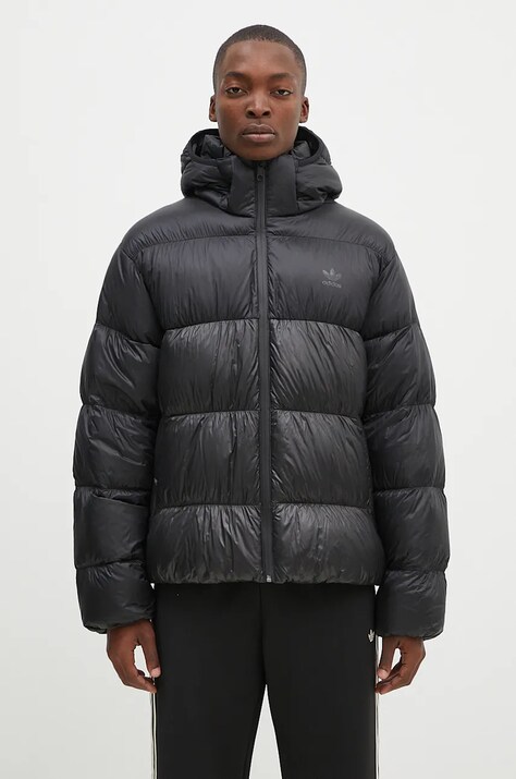 Μπουφάν με επένδυση από πούπουλα adidas Originals Down Regen Adic ανδρικό, χρώμα: μαύρο, IW3454