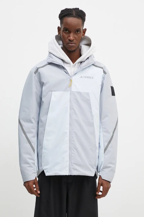 Двостороння пухова куртка adidas National Geographic Coldrdy Jacket чоловіча колір сірий зимова oversize IX7952