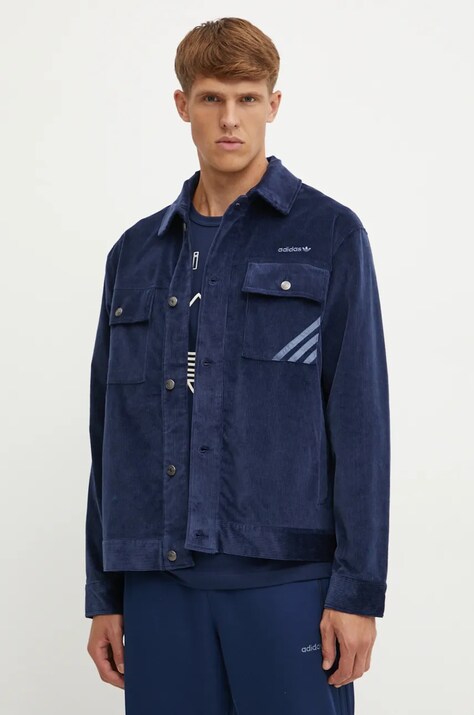 adidas Originals geacă Jacket barbati, culoarea albastru marin, de tranzitie, IX9609