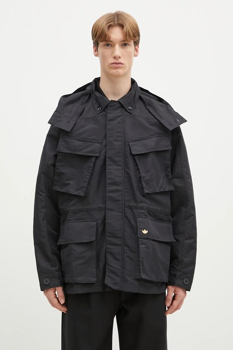 Куртка adidas Originals Jacket чоловіча колір чорний перехідна oversize IZ3182