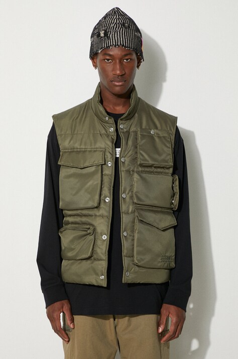 MM6 Maison Margiela vesta barbati, culoarea verde, de iarna, SH0FB0005.S53984