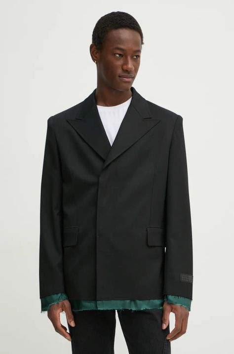 MM6 Maison Margiela blazer con aggiunta di lana colore nero SH2BN0007.S47848