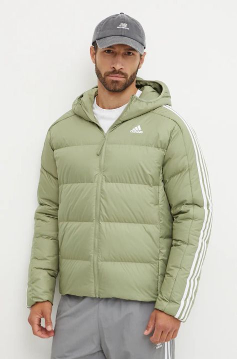 adidas geaca de puf Essentials barbati, culoarea verde, de iarna, IX8905