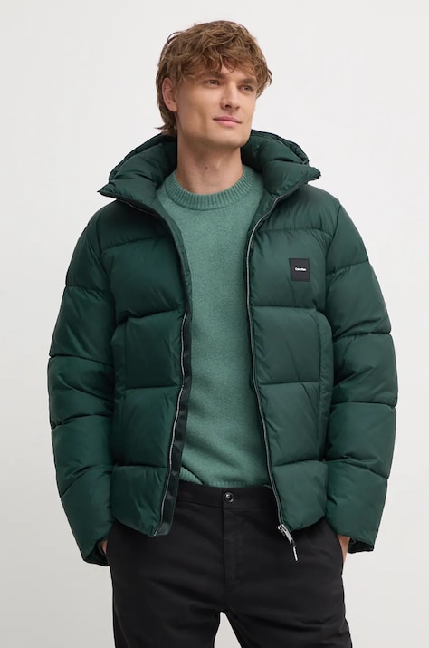 Calvin Klein geaca barbati, culoarea verde, de iarna, K10K113476