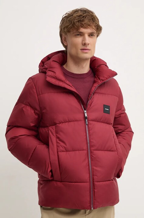 Calvin Klein geaca barbati, culoarea rosu, de iarna, K10K113476