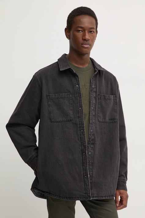 Levi's jachetă denim reversibilă culoarea negru, de tranzitie, A8553