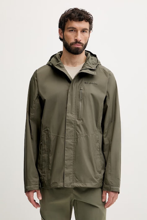 Columbia kurtka przeciwdeszczowa męska Pouring Adventure zielona 2117171