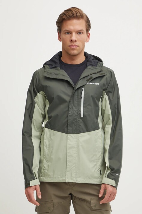 Nepromokavá bunda Columbia Pouring Adventure pánská, černá barva, 2117171