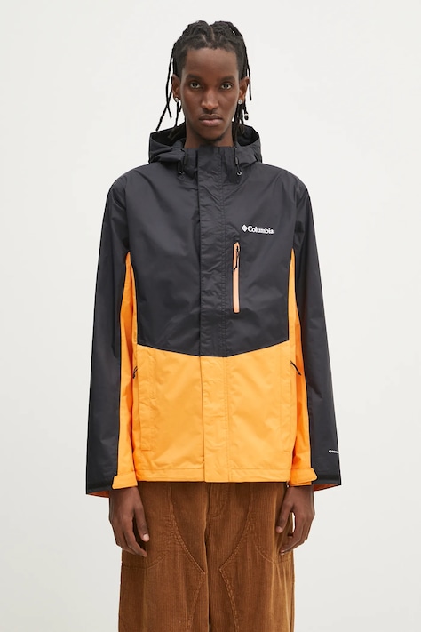 Columbia geaca de ploaie Pouring Adventure barbati, culoarea negru, 2117171