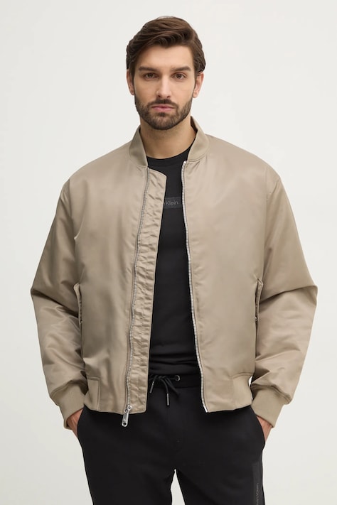 Bomber bunda Calvin Klein Jeans černá barva, přechodná, 00040EM524