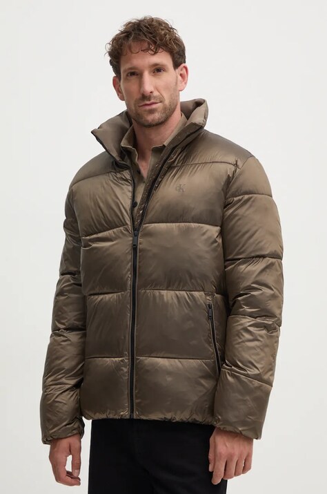 Bunda Calvin Klein Jeans pánská, zelená barva, zimní, J30J326097