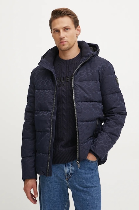 Куртка Guess MONOGRAM мужская цвет синий зимняя M4BL42.WG9L2