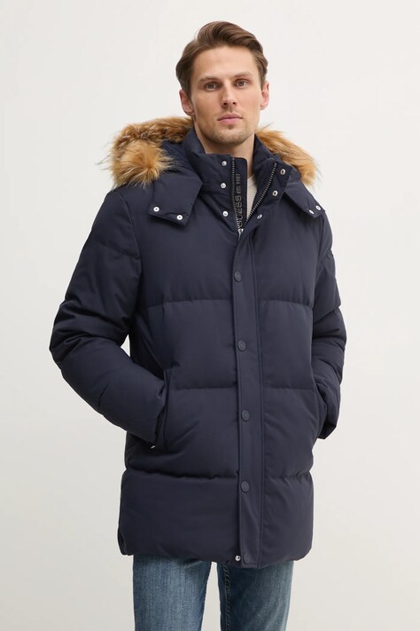 Guess geaca de puf barbati, culoarea albastru marin, de iarna, M4BL53.WG7X2