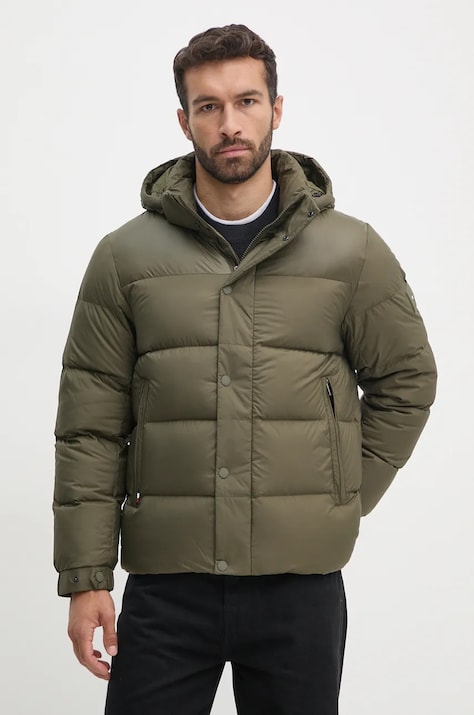 Tommy Hilfiger geaca de puf barbati, culoarea verde, de iarna, MW0MW36569