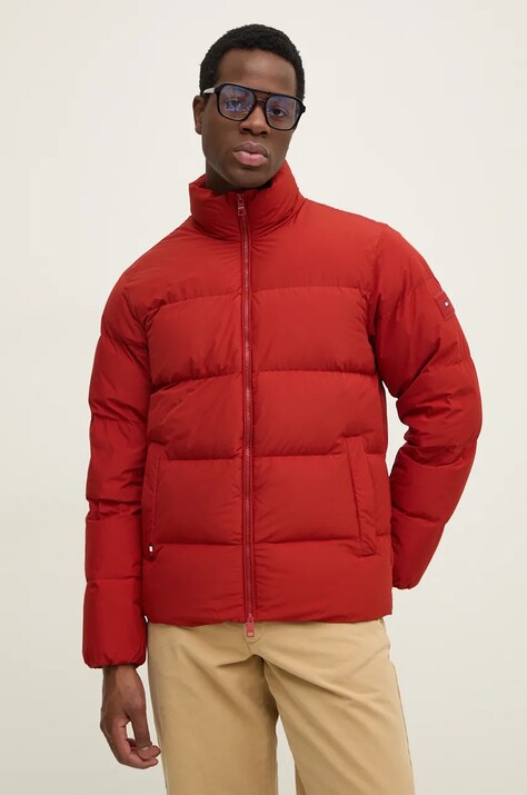 Tommy Hilfiger geaca de puf barbati, culoarea rosu, de iarna, MW0MW36666