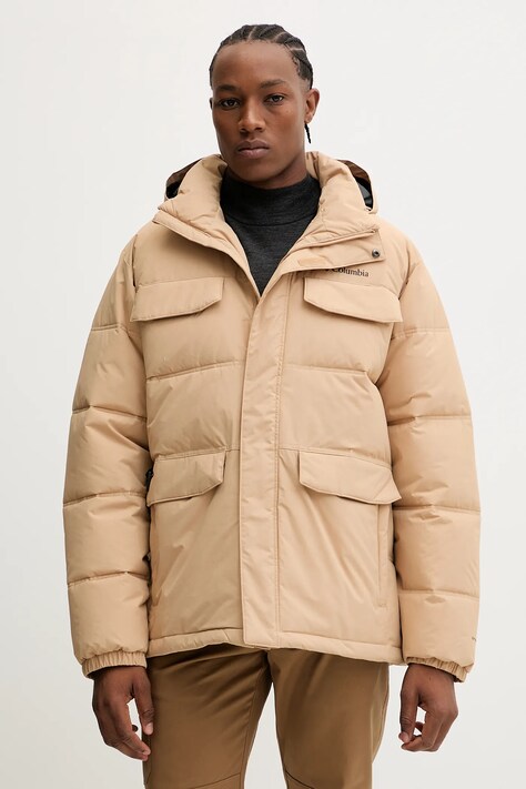 Columbia kurtka Landroamer Puffer męska kolor beżowy zimowa 2088081