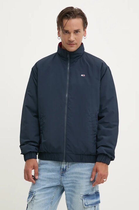 Tommy Jeans geaca barbati, culoarea albastru marin, de tranzitie, oversize, DM0DM19661