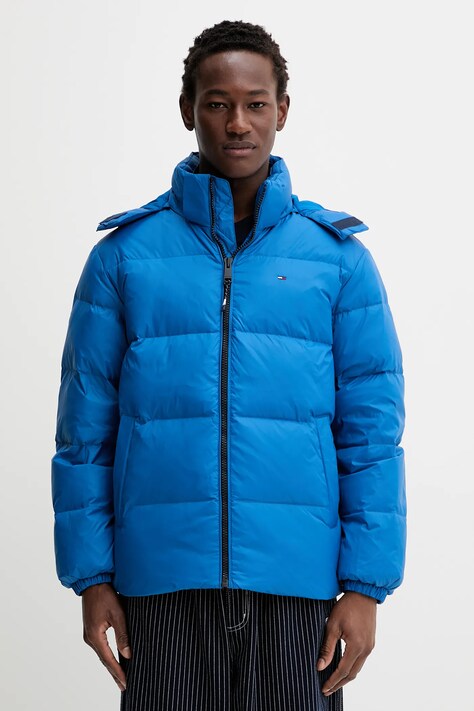 Páperová bunda Tommy Jeans biela farba, zimná, oversize, DM0DM19786
