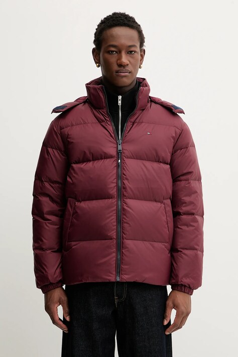 Páperová bunda Tommy Jeans biela farba, zimná, oversize, DM0DM19786