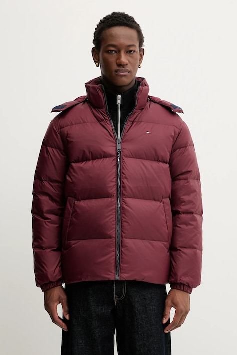 Tommy Jeans geacă de puf culoarea alb, de iarnă, oversize, DM0DM19786