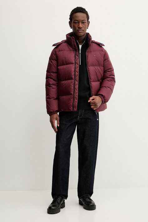 Tommy Jeans kurtka puchowa męska kolor bordowy zimowa oversize DM0DM19786