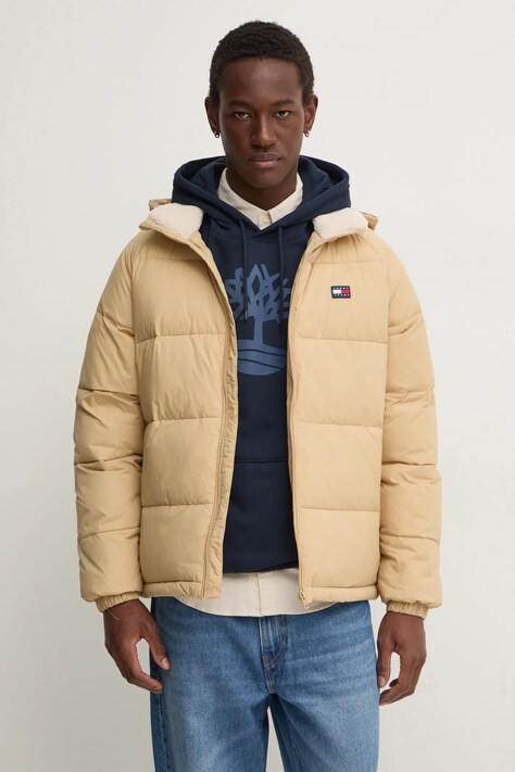 Tommy Jeans geaca barbati, culoarea maro, de iarna, DM0DM20003