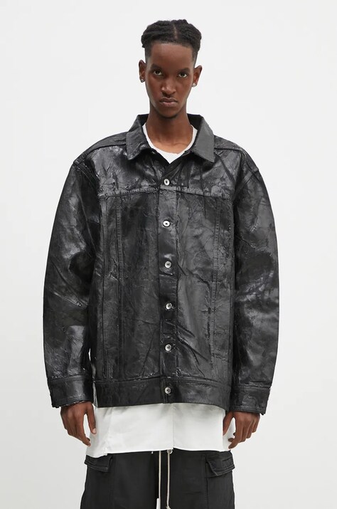 Куртка Rick Owens Jumbo Worker чоловіча колір чорний перехідна oversize DU02D2761.BMC