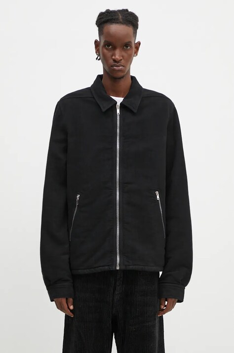 Куртка Rick Owens Zipfront Jacket чоловіча колір чорний перехідна oversize DU02D2783.MO