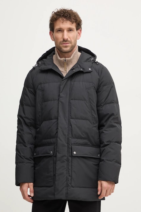 Páperová bunda Geox pánska, čierna farba, zimná, M4626N-T3147-F9000