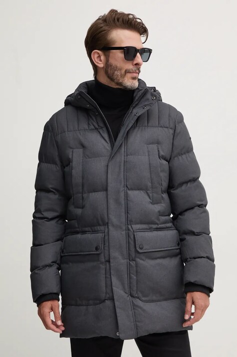 Jakna Geox za muškarce, boja: siva, za zimu, M4628V-T3141-F1054