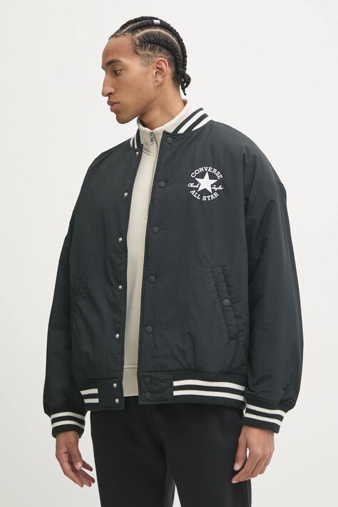 Converse geaca bomber barbati, culoarea negru, de tranzitie, 10026976-A01