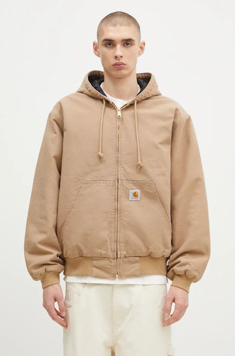 Carhartt WIP jacket OG Active Jacket men's beige color I027360.2FS3K