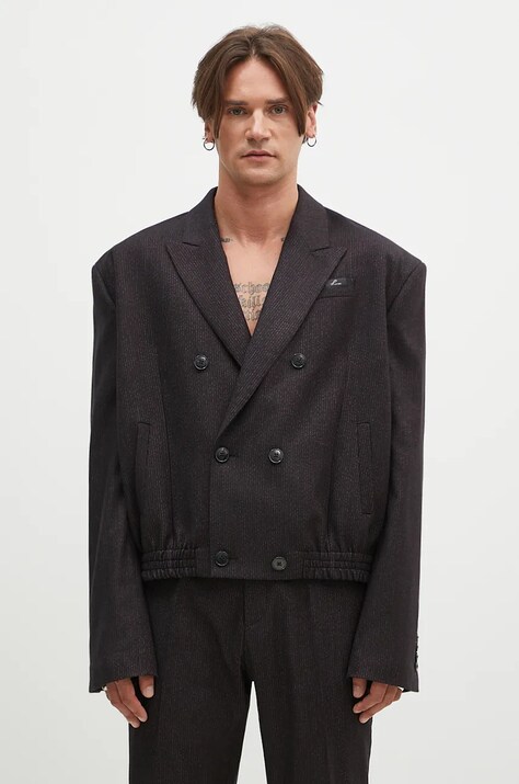 Сако с вълна Martine Rose Elasticated Db Tailored Jacket в черно 349WT06007