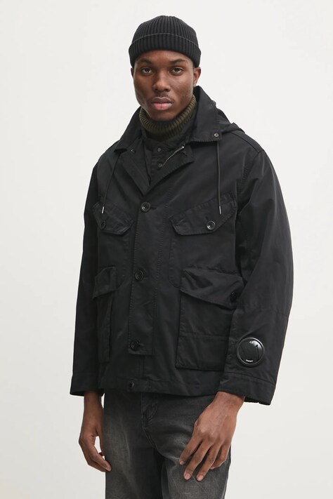 C.P. Company geaca Outerwear Medium Jacket In Micro Kei barbati, culoarea negru, de tranzitie, 17CMOW224A110089G