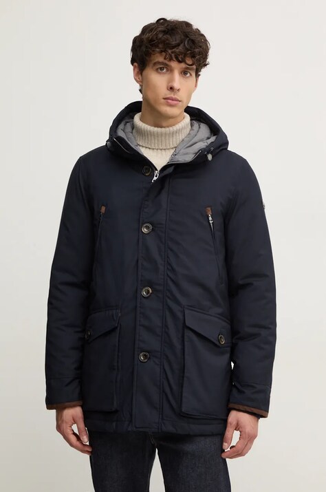 Hackett London hanorac barbati, culoarea albastru marin, de iarna, HM403226