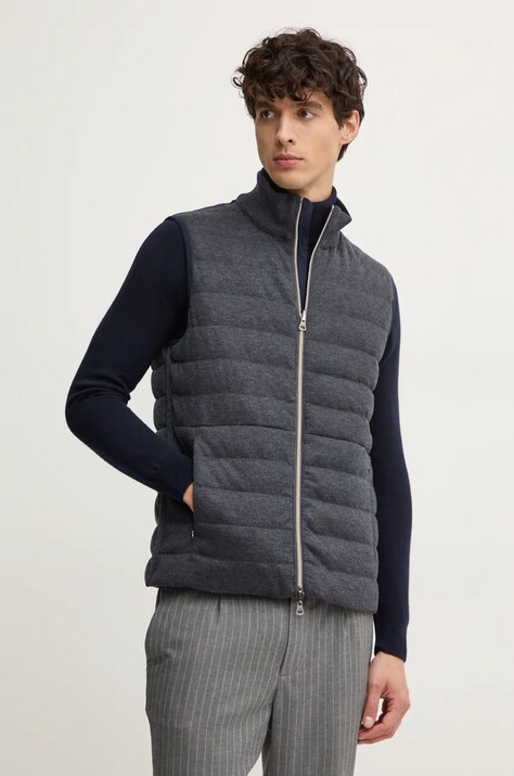 Hackett London manșon cu două fețe cu amestec de lână culoarea gri, de iarna, HM403242