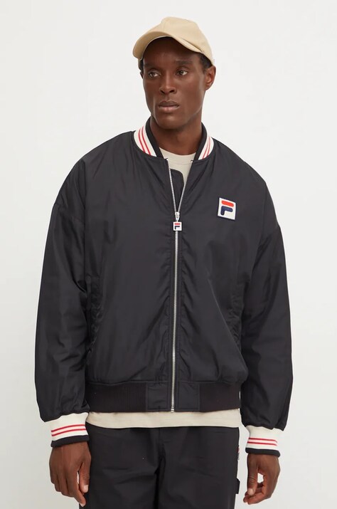 Fila geacă bomber Limoges bărbați, culoarea negru, de tranziție, oversize, FAM0755