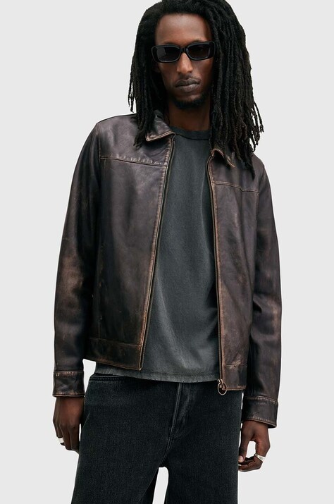 Шкіряна куртка AllSaints ALKAN — AW24-KUM19D, чорний — фото 4